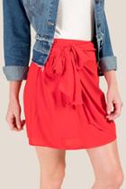Francesca's Amma Gameday Mini Skirt - Red