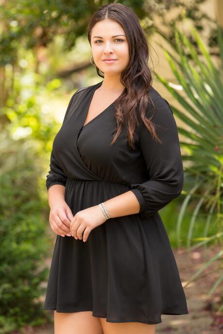 Francesca's Plus Size Lush Ellen Solid Shirt Dress - Black