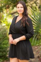 Francesca's Plus Size Lush Ellen Solid Shirt Dress - Black
