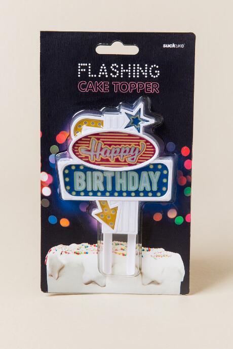 Suck Uk, Ltd Flashing Happy Bday Cake Top