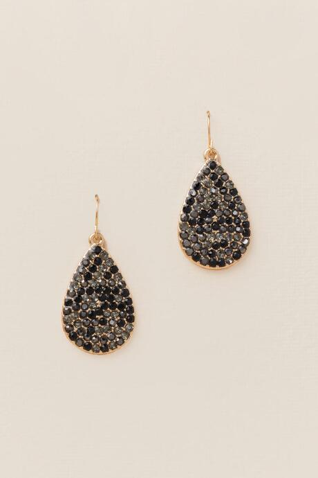 Francesca's Amara Crystal Teardrop Earring In Black - Black