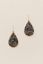 Francesca's Amara Crystal Teardrop Earring In Black - Black