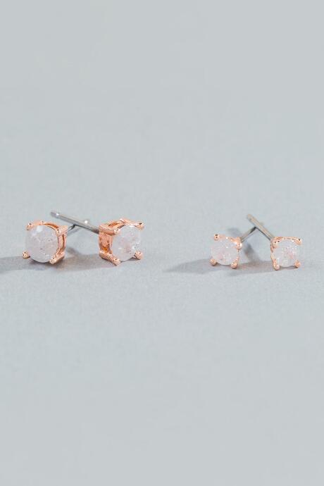 Francesca's Nadia Cubic Zirconia Stud Set - White