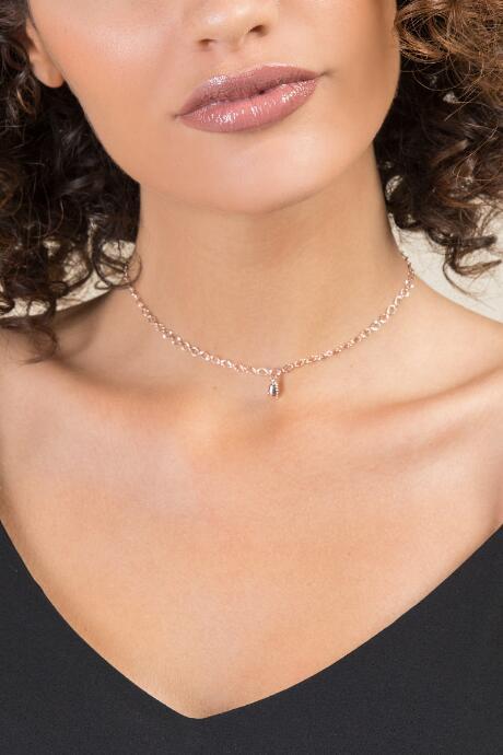 Francesca's Carmen Teardrop Choker - Rose/gold
