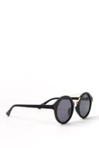 Francesca Inchess Lori Round Black Sunglasses - Black