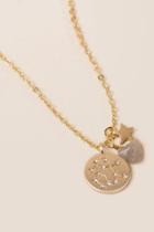 Francesca's Gemini Zodiac Charm Necklace - Gold