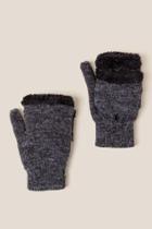 Francesca Inchess Iclyn Flip Top Gloves - Black