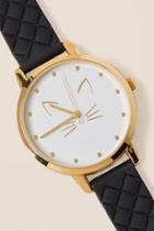 Francesca's Sally Cat Face Watch - Black