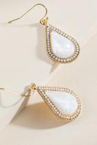 Francesca's Stacy Embellished Teardrop Earrings In White - White