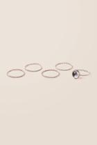 Francesca's Blaire Mood Ring Set In Silver - Multi
