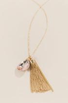 Francesca's Trevva Charm Cluster Necklace In Blush - Crisp Champagne