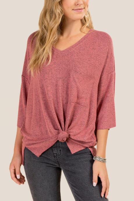 Francesca's Kassidy Knot Front Top - Cinnamon