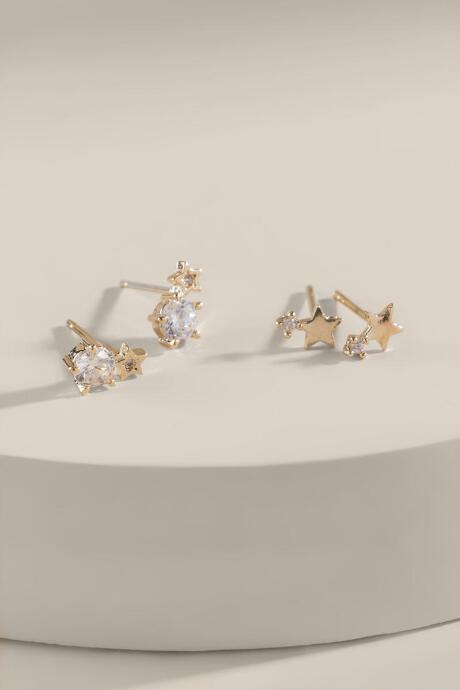 Francesca Inchess Aitana Cubic Zirconia Stud Set - Crystal