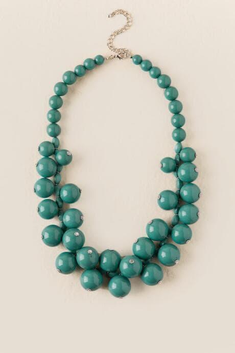 Francesca's Ivy Bauble Statement Necklace - Olive