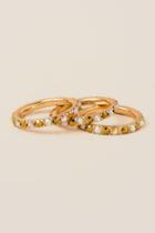 Francesca Inchess Evelyn Iridescent Crystal Bands - Gold
