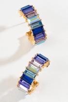 Francesca's Malia Baguette Huggie Hoops In Blue - Blue