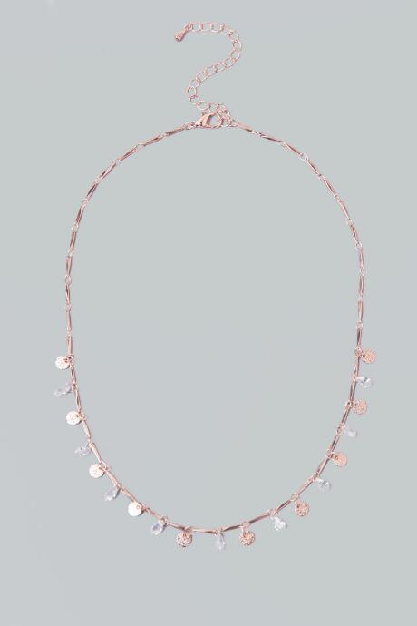 Francesca Inchess Sabine Crystal Necklace - Rose/gold
