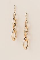 Francesca's Nova Chain Link Linear Drop Earring - Gold