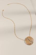 Francesca's Gia Metal Circle Pendant Necklace - Gold