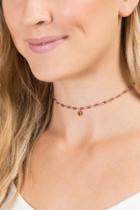 Francesca's Jordan Beaded Choker Necklace - Purple