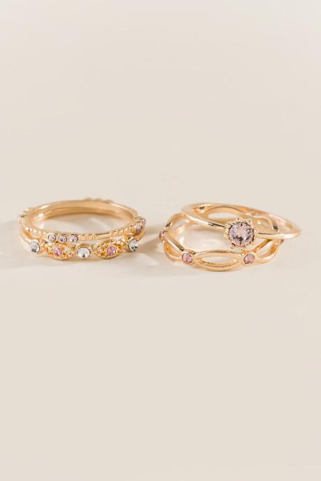 Francesca's Ashlin Scalloped Pave Ring Set - Crisp Champagne