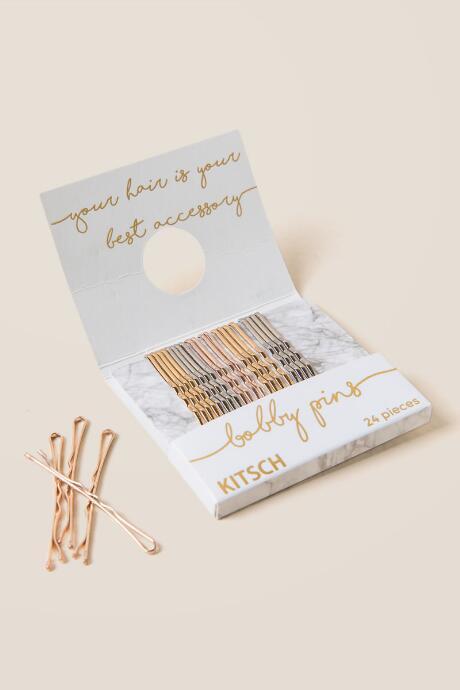 Francesca's Parioli Marble Matchbook Bobby Pins - White