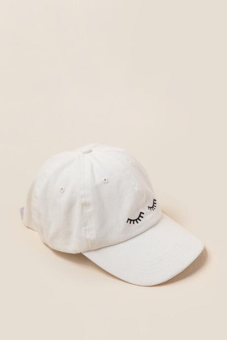 Francesca's Whitley Shut Eye Baseball Cap - Ivory