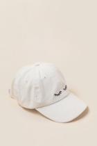 Francesca's Whitley Shut Eye Baseball Cap - Ivory