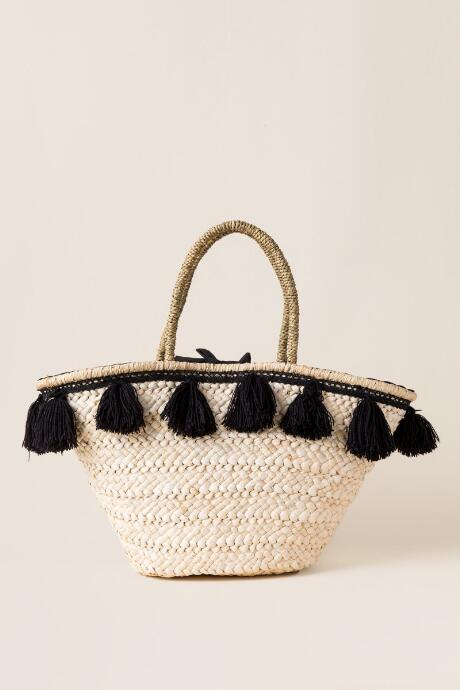 Francesca's Donna Tassel Beach Tote - Tan
