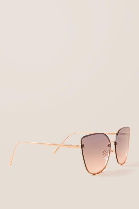 Francesca's Siesta Metal Cat Eye Sunglasses - Gold