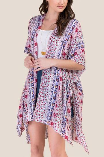 Francesca's Isabel Kimono In Lavender - Lavender