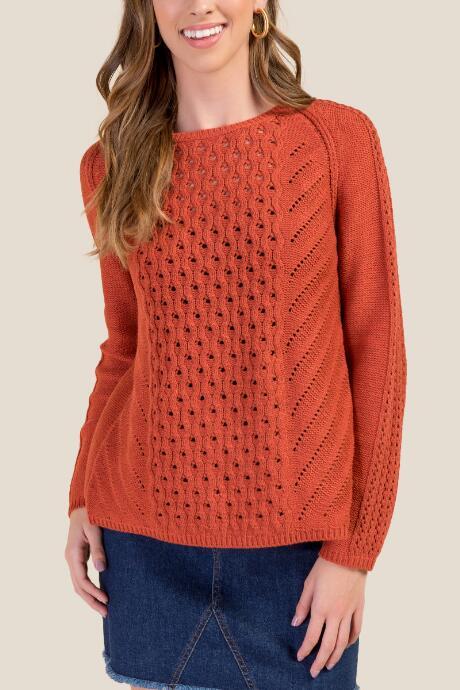 Francesca Inchess Everly Split Back Sweater - Cinnamon