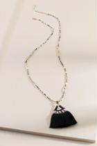 Francesca's Jordana Beads And Tassel Necklace - Black