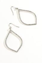 Francesca's Riley Pav Crystal Teardrop Earrings - Silver