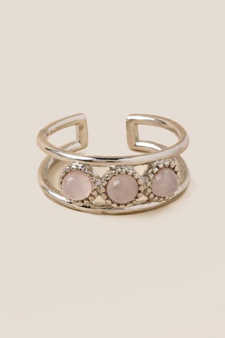 Francesca's Gabby Rose Quartz Ring - Silver