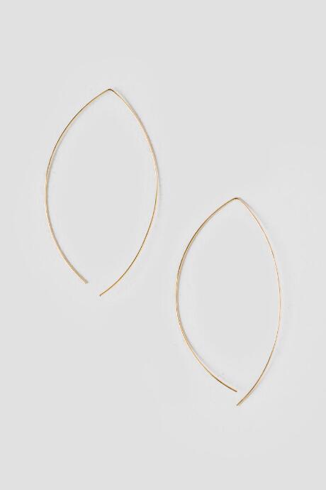 Francesca's Dane Thin Wire Thread Teardrop Earrings - Gold
