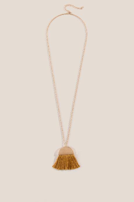 Francesca's Emerson Half-circle Tassel Necklace - Marigold