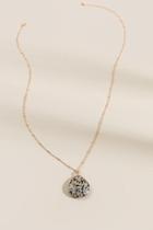 Francesca's Christie Semi-precious Pendant Necklace - Tan