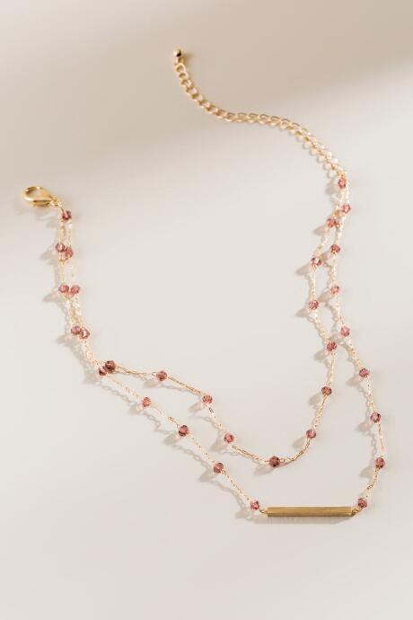 Francesca's Delilah Delicate Beaded Necklace - Purple