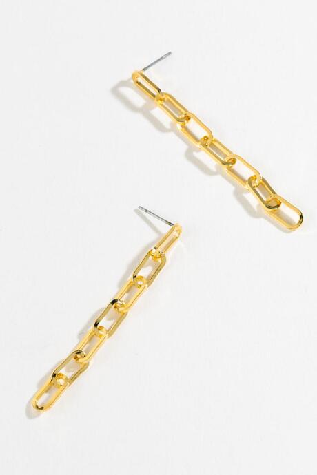 Francesca's Eloise Link Linear Earrings - Gold