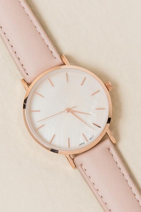 Francesca's Ashlynn Brushed Marble Watch - Blush