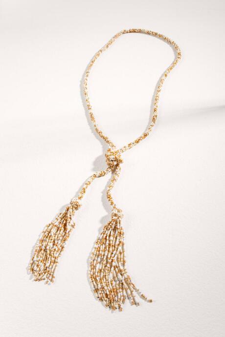 Francesca's Antonia Beaded Knot Necklace - Ivory