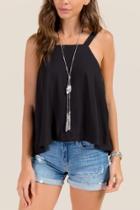 Francesca Inchess Lupita Cinched Back Tank - Black