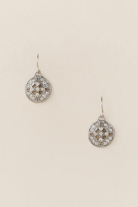 Francesca's Bastina Circle Drop Earring - Crystal