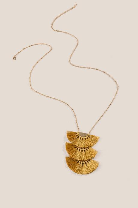 Francesca's Martha Tassel Fan Pendant Necklace - Marigold