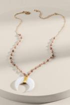 Francesca's Kaci Mother Of Pearl Bullhorn Pendant Necklace - Mauve