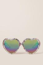 Francesca's Penelope Rainbow Heart Sunglasses - Multi