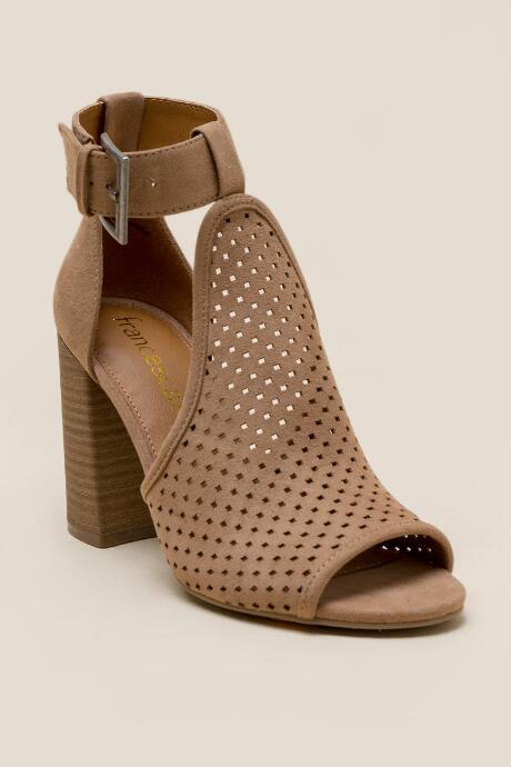 Francesca's Ally Peep Toe Shootie - Tan