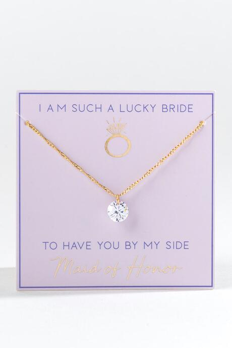 Francesca's Lucky Maid Of Honor Necklace - Gold