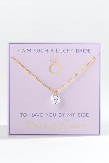 Francesca's Lucky Maid Of Honor Necklace - Gold
